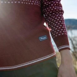 Bergans Of Norway Alvdal Wool W Jumper Chianti Red / Vanilla White -Bergans Of Norway shop 9159 25291 3