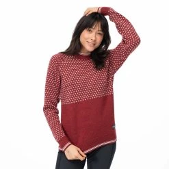 Bergans Of Norway Alvdal Wool W Jumper Chianti Red / Vanilla White -Bergans Of Norway shop 9159 25291 4
