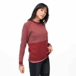 Bergans Of Norway Alvdal Wool W Jumper Chianti Red / Vanilla White -Bergans Of Norway shop 9159 25291 5