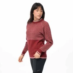 Bergans Of Norway Alvdal Wool W Jumper Chianti Red / Vanilla White -Bergans Of Norway shop 9159 25291 7